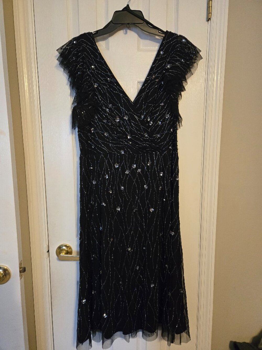 Adrianna Papell Beaded Midi Dress  Size 14